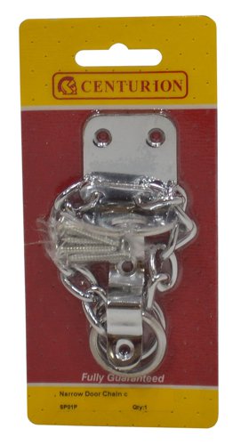 SP01P | A door chain provides additional security, allowing residents to partially open a door and speak to visitors before opening door fully. - Secures your door but gives room for viewing. - Chromed - 40mm