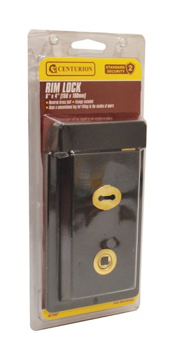 150mm x 100mm (6in x 4in) Black Rim Lock