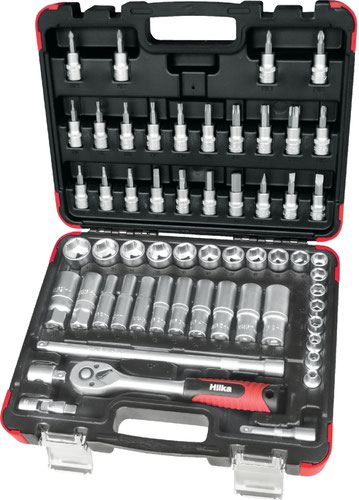 Extensive range of high quality heavy-duty chrome vanadium sockets and accessories, ideal for use within offices, operational areas, motor trade and other maintenance requirements. Comprising a broad selection of 3/8” drive sockets, drive bits, ratchet handles and extension bars, all contained within a sturdy heavy duty carrying case.