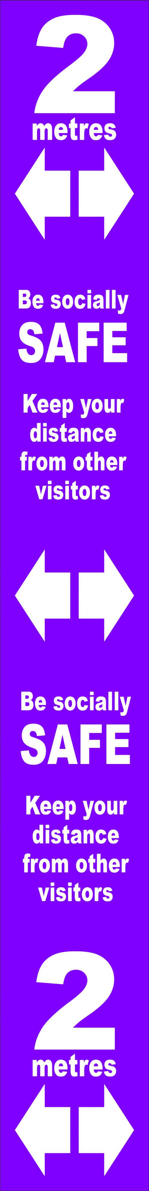 Purple Social Distancing Self Adhesive Semi Rigid PVC Floor Distance Marker (800 x 100mm)