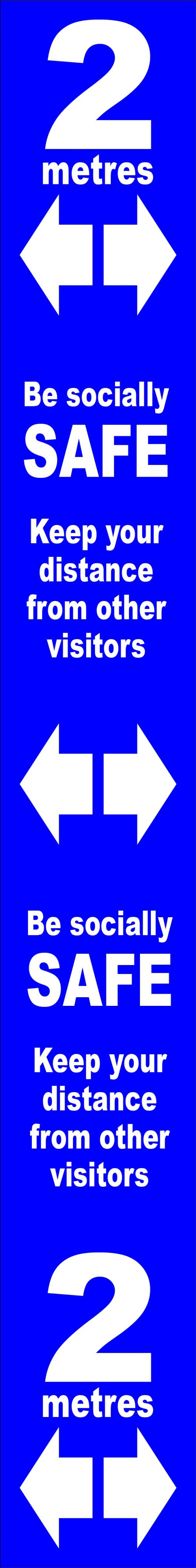Blue Social Distancing Self Adhesive Floor Distance Marker (800 x 100mm)