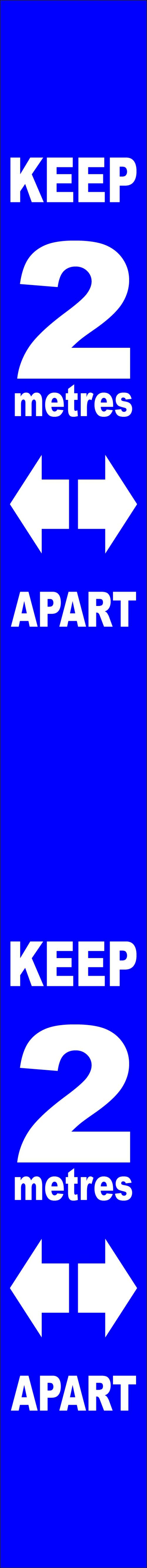 Blue Social Distancing Self Adhesive Semi Rigid PVC Wall Distance Marker (800 x 75mm)