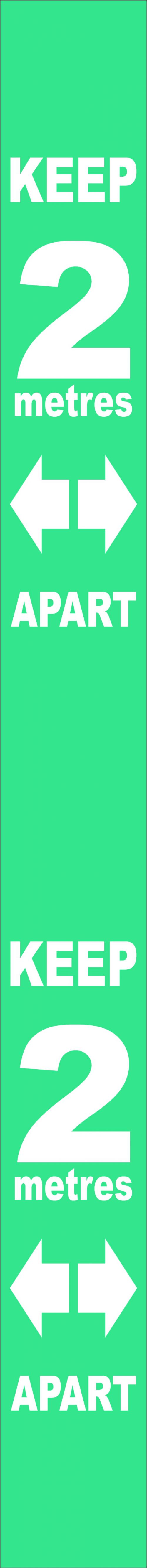 Turquoise Social Distancing Self Adhesive Semi Rigid PVC Wall Distance Marker (800 x 75mm)