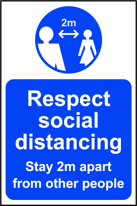 Lightweight and sturdy Correx A-Board (Blue) - Respect Social Distancing