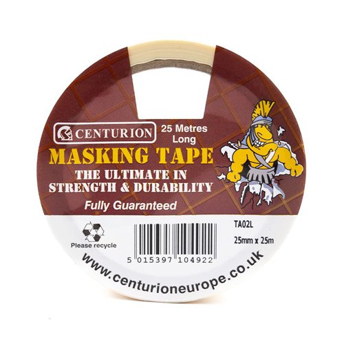 TA02L | Our range of decorators tape helps to make sure paint stays in place and doesn’t stray off onto another area, decorators also use this as a marking tape to create different effects when painting. This masking tape is suitable for decorating and when detailing car body work. Roll Size: 25mm x 25m.