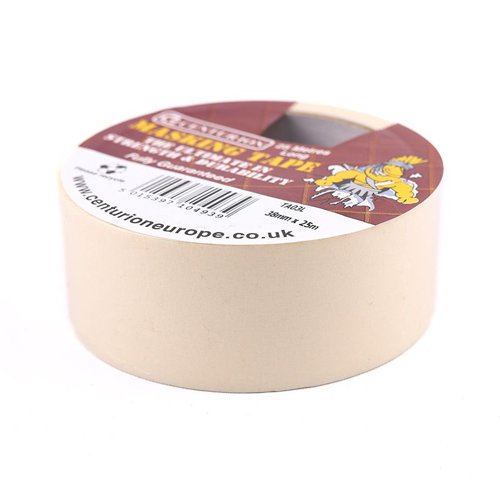 TA03L | Our range of decorators tape helps to make sure paint stays in place and doesn’t stray off onto another area, decorators also use this as a marking tape to create different effects when painting. This masking tape is suitable for decorating and when detailing car body work. Roll Size: 38mm x 25m.