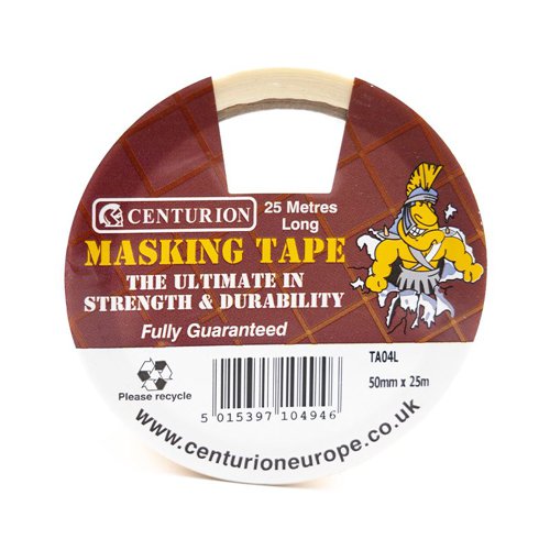 TA04L | Our range of decorators tape helps to make sure paint stays in place and doesn’t stray off onto another area, decorators also use this as a marking tape to create different effects when painting. This masking tape is suitable for decorating and when detailing car body work. Roll Size: 50mm x 25m.