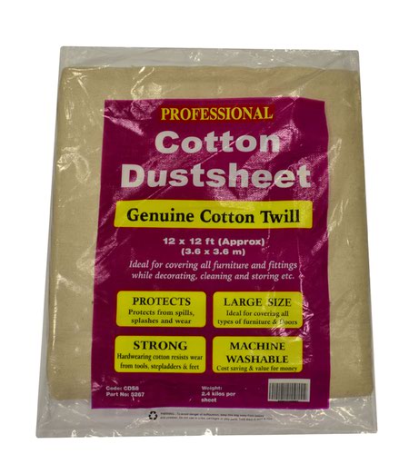 12' x 12' Cotton Twill Dust Sheet (2kg)