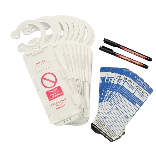 Tower Scaffold Safety Kit (10 ClawTag holders, 20 inserts, 2 pens)