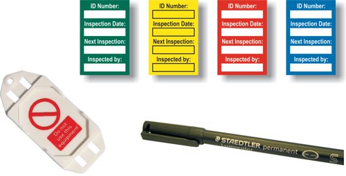 Harness Inspection Kit Mixed Colour (40 inserts, 10 green/yellow/red/blue inserts,1 pen)