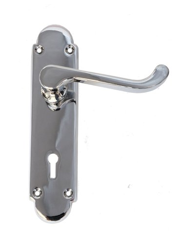 Chrome Shaped Lever Lock Set - 170mm