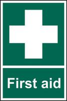 Self-adhesive Vinyl First Aid Sign (200 x 300mm). Easy to use; simply peel off the backing and apply to a clean dry surface.