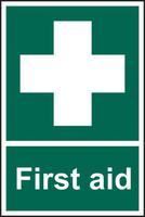 First Aid Sign (200 x 300mm). Manufactured from strong rigid PVC and is non-adhesive; 0.8mm thick.