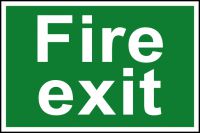Spectrum Industrial Fire Exit Text S/A PVC Sign 300x200mm 1502
