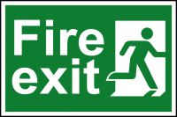 Fire exit man running right - 1.2mm Recyclable PP (300 x 200mm)