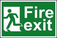 Spectrum Industrial Fire Exit RM Left S/A PVC Sign 300x200mm 1508