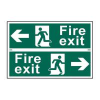 Fire exit man running arrow left/right - 1.2mm Recyclable PP (300 x 200mm)
