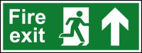 Fire exit running man arrow up 1.2mm Recyclable PP (400 x 150mm)