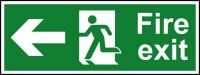 Fire exit running man arrow left 1.2mm Recyclable PP (400 x 150mm)