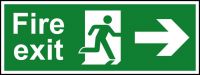 Fire exit running man arrow right 1.2mm Recyclable PP (400 x 150mm)