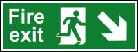 Fire exit running man arrow down/right 1.2mm Recyclable PP (400 x 150mm)