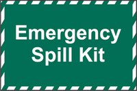 Emergency Spill Kit’ Sign; Non Adhesive Rigid 1mm PVC Board (600mm x 400mm)