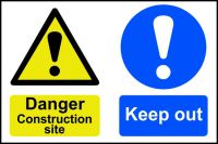 Spectrum Industrial Danger Construction Site S/A PVC Sign 600x400mm 4005