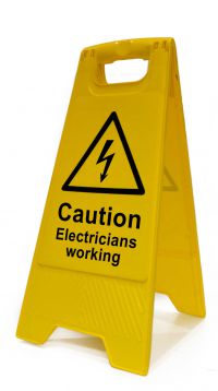 'Caution Electricians Working', Heavy Duty A Board (620mm x 200mm)