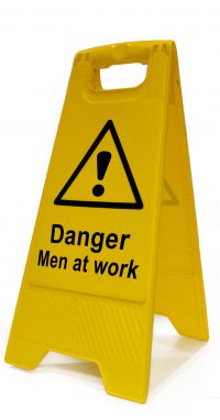 'Danger Men At Work', Heavy Duty A Board (620mm x 200mm)