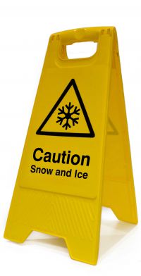 'Caution Snow And Ice', Heavy Duty A Board (620mm x 200mm)