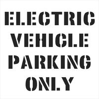 Electric vehicle parking only stencil - (1000 x 1000mm)