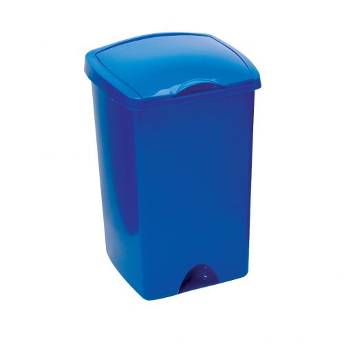 Addis Lift Up Lid Bin Plastic 50 Litres Blue Ref 9715