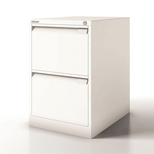 Bisley Filing Cabinet 2 Drawer 470x622x711mm White Ref 1623 Ab9