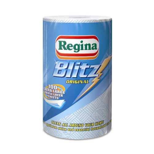 Regina Blitz Kitchen Towel No Smears Recycled Pure Pulp 100 Sheets per Roll White Ref 1105179