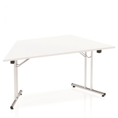 Sonix Trapezoidal Chrome Leg Folding Meeting Table 1600x800mm White Ref I000711
