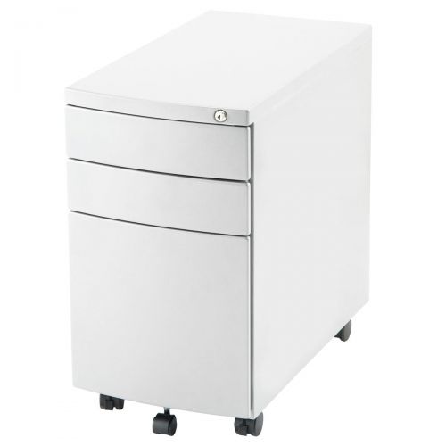 Trexus Slim line Steel 3 Drawer Pedestal 310x565x558mm Silver Ref I000906