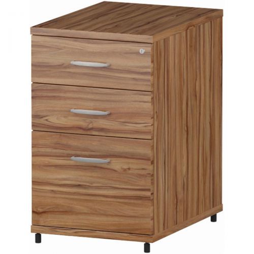 Trexus Desk High 3 Drawer 600D Pedestal 425x600x730mm Walnut Ref I000129