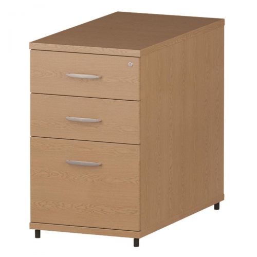Trexus Desk High 3 Drawer 800D Pedestal 425x800x730mm Oak Ref I000779
