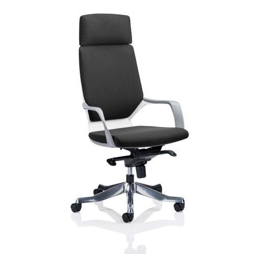 Adroit Xenon White Shell Head Rest Chair Black 520x470x450-535mm Ref KC0226