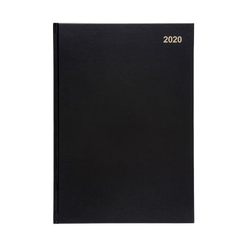 5 Star Office 2020 Diary Week to View Casebound and Sewn Vinyl Coated Board A4 297x210mm Black