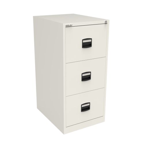Trexus 3 Drawer Filing Cabinet 470x622x1016mm Chalk White Ref CC3H1A-ab9