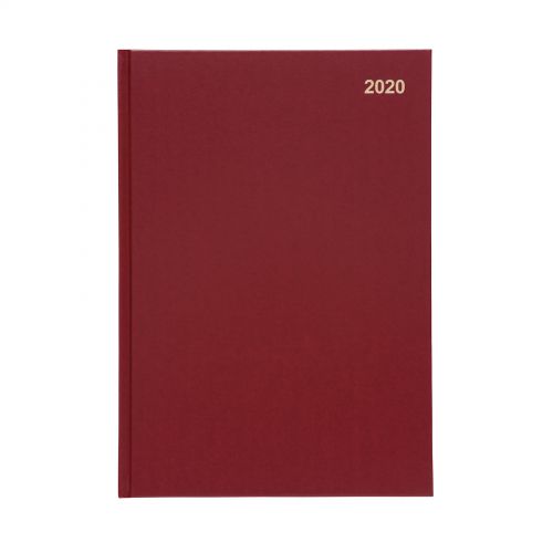 5 Star Office 2020 Diary Week to View Casebound and Sewn Vinyl Coated Board A4 297x210mm Red