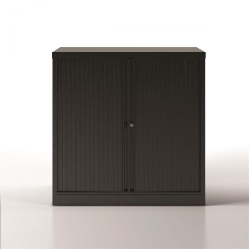 Trexus by Bisley Side Opening Tambour Door Cupboard 1000x470x1000-1015mm Black/Black Ref YETB1010.5-av1