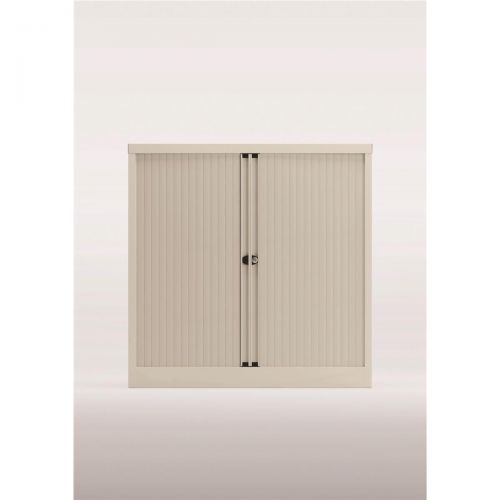 Trexus by Bisley Side Opening Tambour Door Cupboard 1000x470x1000-1015mm White/White Ref YETB1010.EW-ab9