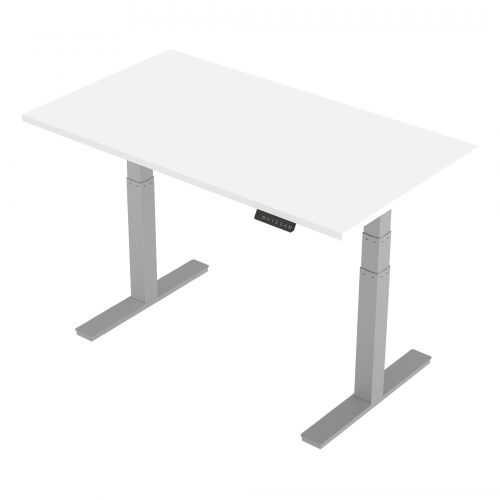 Trexus Sit Stand Desk Height Adjustable Silver Leg Frame 1400