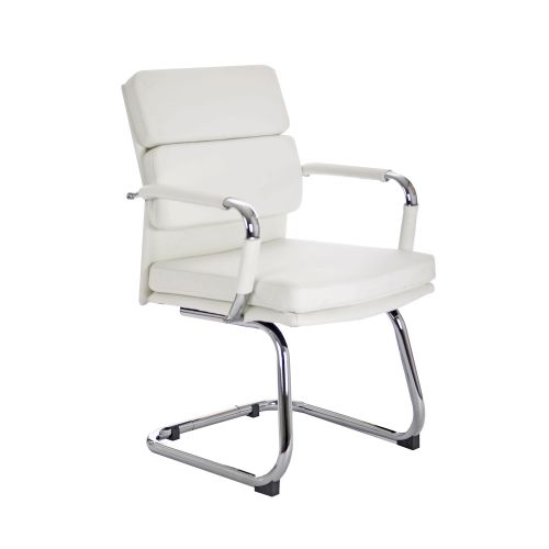 Adroit Advocate Visitor Chair With Arms Bonded Leather White Ref BR000207