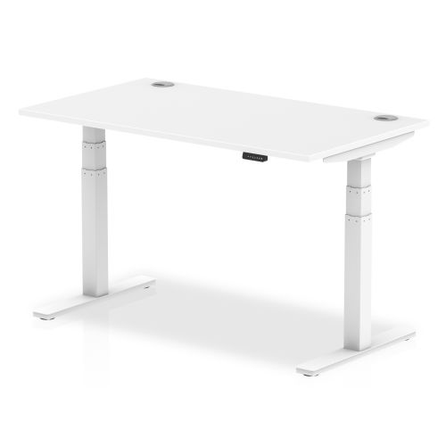 Trexus Sit Stand Desk With Cable Ports White Legs 1400x800mm