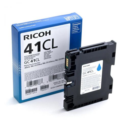 Ricoh Gel Inkjet Cartridge Page Life 600pp Cyan Ref GC-41CL 405766