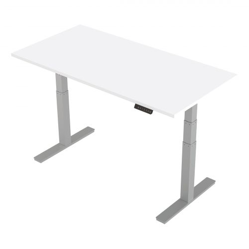 Trexus Sit Stand Desk Height Adjustable Silver Leg Frame 1600