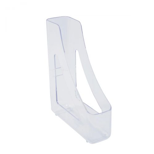 Corporate Magazine File Vertical Storage for A4 Foolscap Magazines and Books Crystal Clear